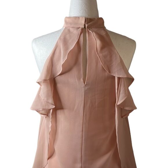 Bcbgeneration light pink blush sleeveless dress choker  + keyhole neck SZ XS - Picture 6 of 13